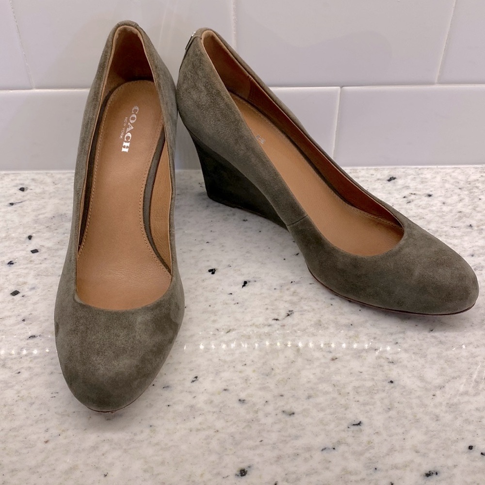 Coach *Rileigh* Suede Wedge Heels Size 7.5
